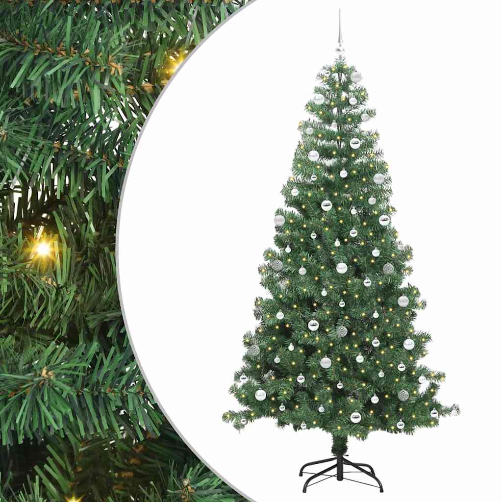 Kalėdų eglutė su 300 LED s stovu Žalia 240 cm PVC