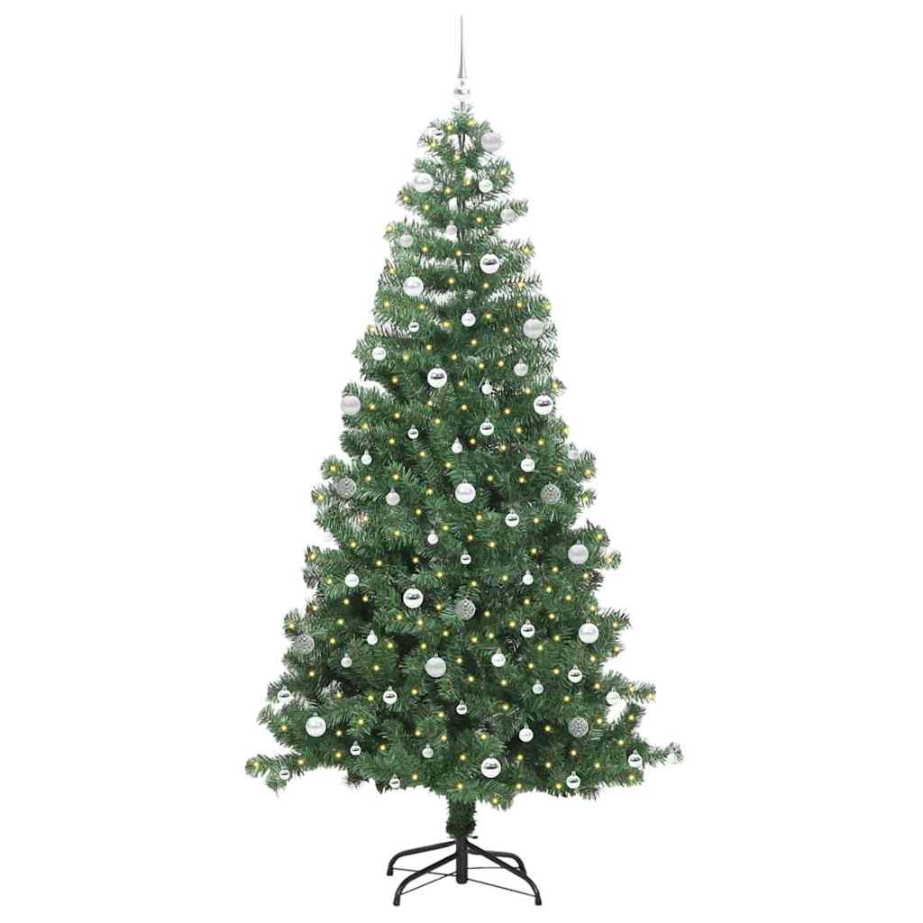 Kalėdų eglutė su 300 LED s stovu Žalia 240 cm PVC