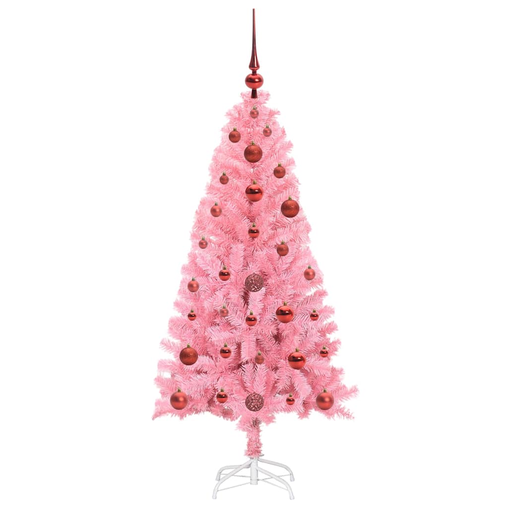 Kalėdų eglutė su 150 LED s stovu Rožinė 120 cm PVC
