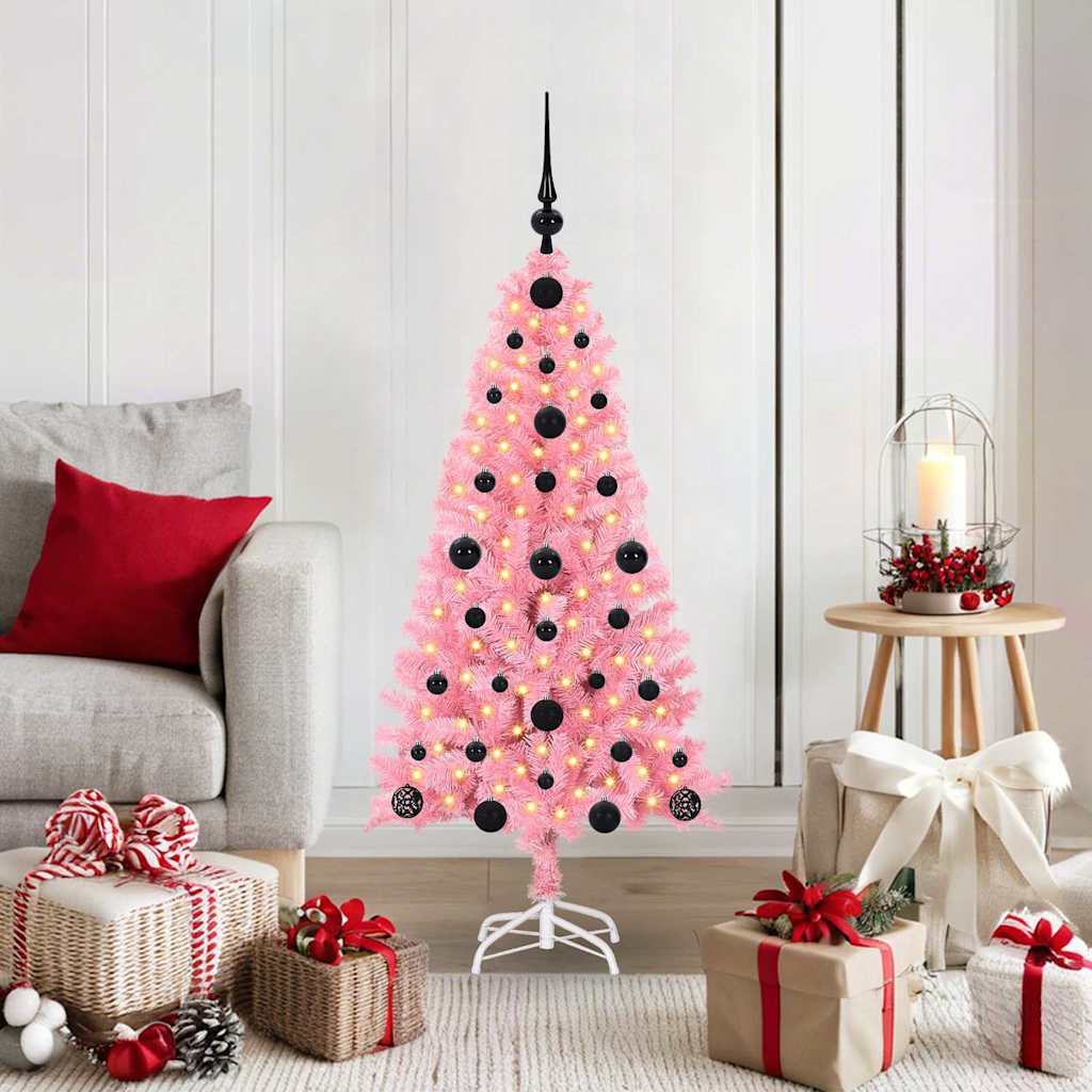 Christmas tree with 150 LED stand Pink 120 cm PVC