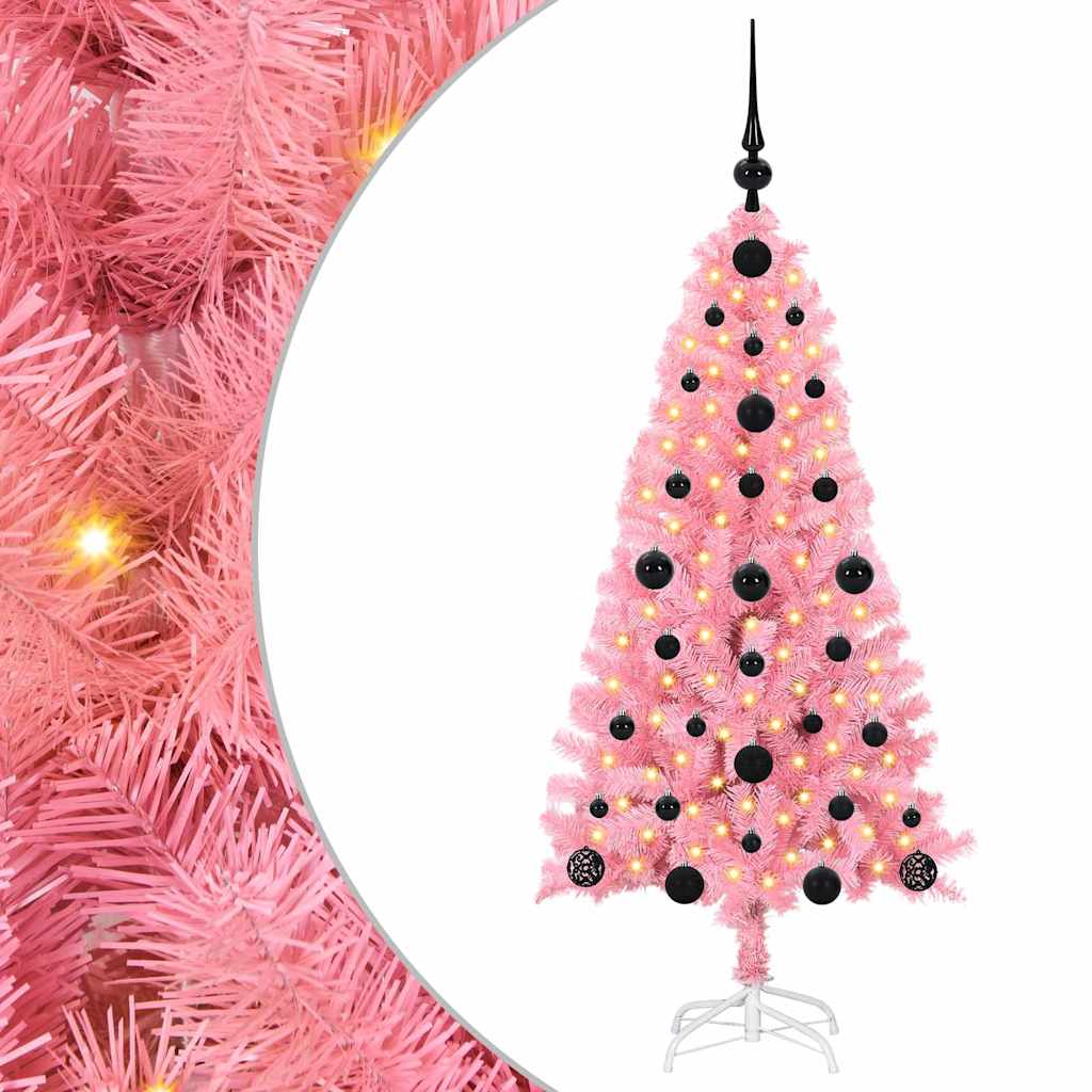 Christmas tree with 150 LED stand Pink 120 cm PVC