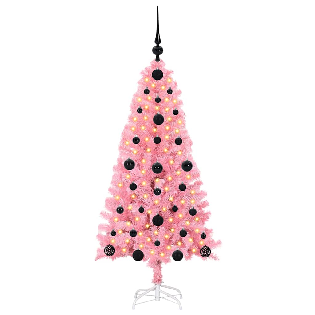 Christmas tree with 150 LED stand Pink 120 cm PVC