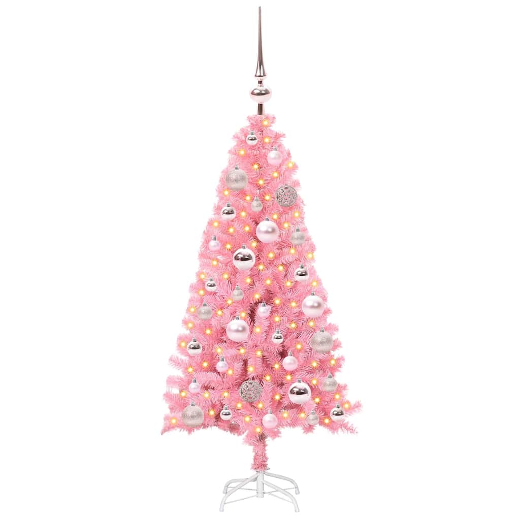 Christmas tree with 150 LED stand Pink 120 cm PVC