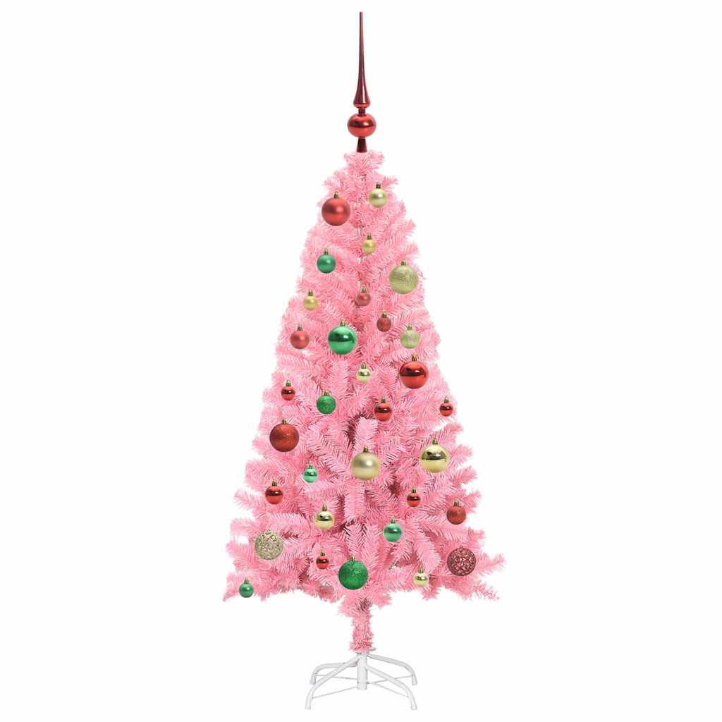 Kalėdų eglutė su 150 LED s stovu Rožinė 120 cm PVC