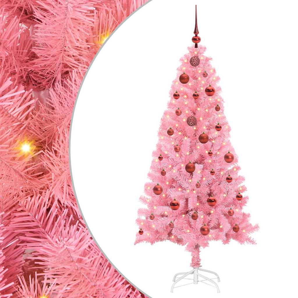 Kalėdų eglutė AURORA WINTER, su 150 LED stovu Rožinė 150 cm.