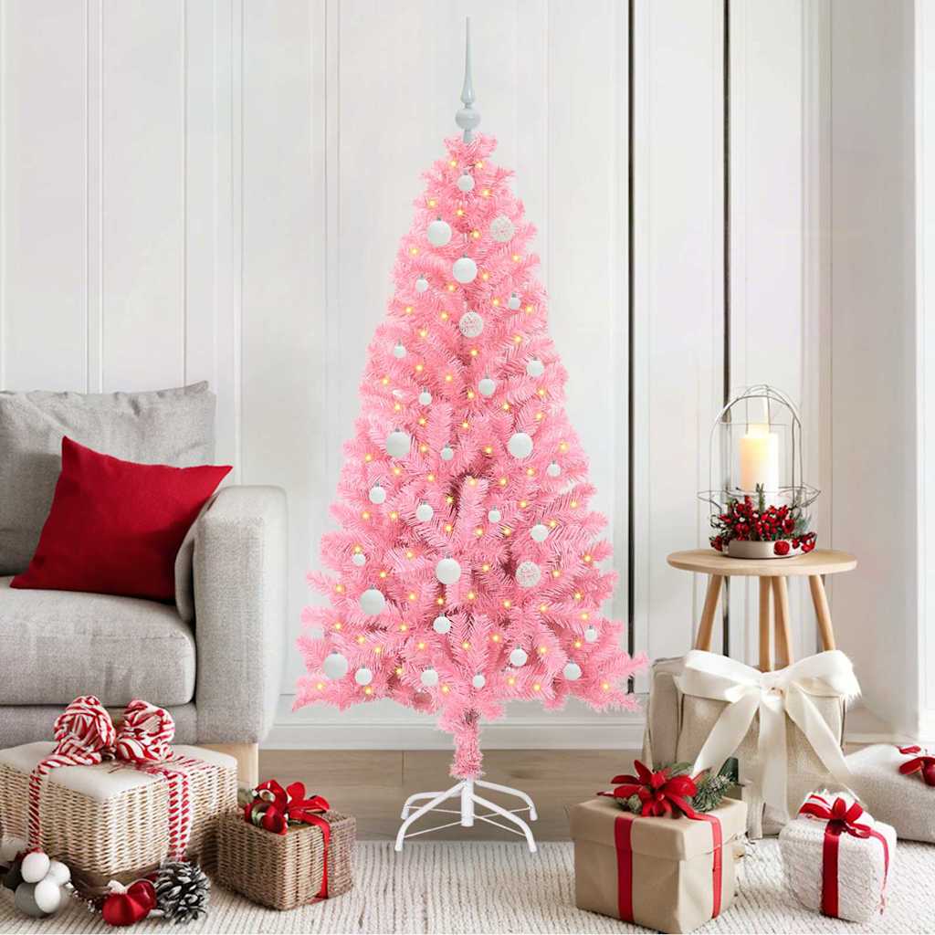 Kalėdų eglutė AURORA WINTER, su 150 LED stovu Rožinė 150 cm.