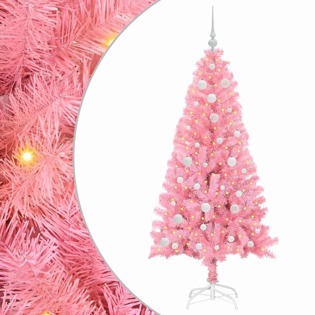 Kalėdų eglutė AURORA WINTER, su 150 LED stovu Rožinė 150 cm.