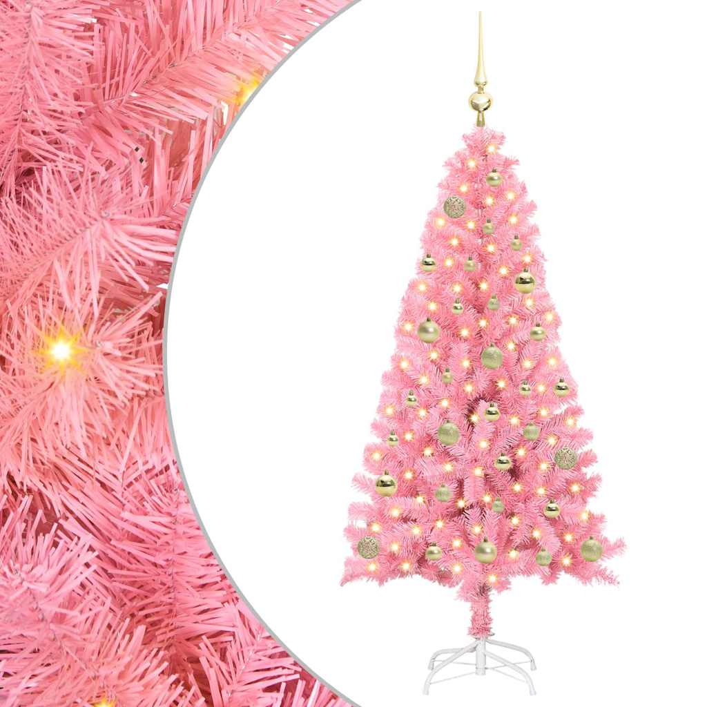 Kalėdų eglutė AURORA WINTER, su 150 LED stovu Rožinė 150 cm.