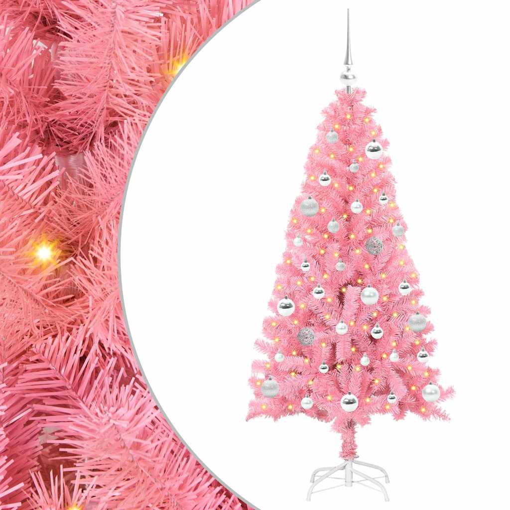 Kalėdų eglutė AURORA WINTER, su 150 LED stovu Rožinė 150 cm.