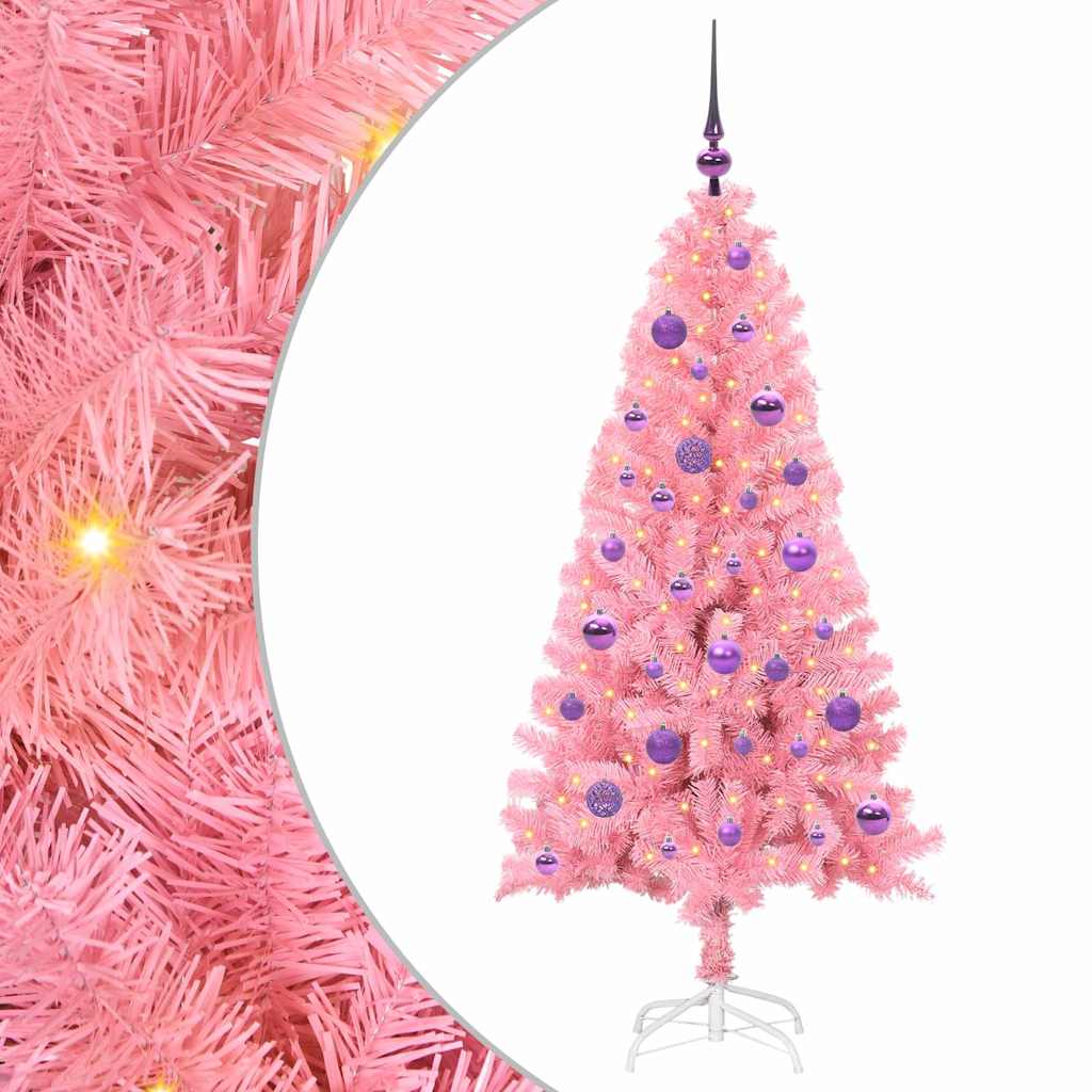 Kalėdų eglutė AURORA WINTER, su 150 LED stovu Rožinė 150 cm.