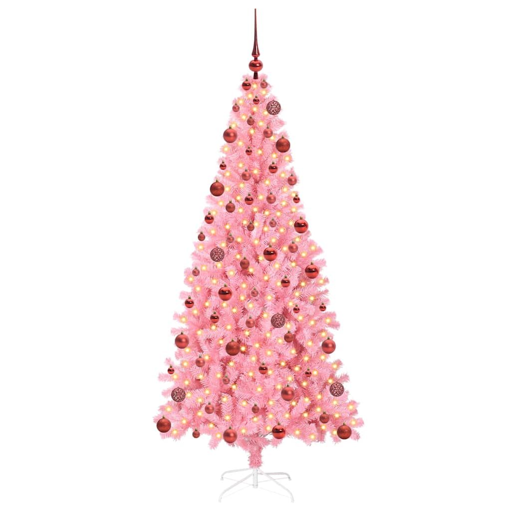 Kalėdų eglutė PINE BOREAL, su 300 LED stovu Rožinė 180 cm.