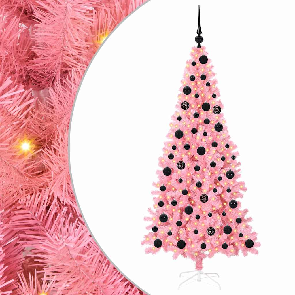 Kalėdų eglutė PINE BOREAL, su 300 LED stovu Rožinė 180 cm.