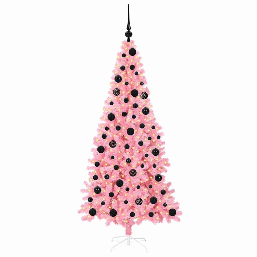 Kalėdų eglutė PINE BOREAL, su 300 LED stovu Rožinė 180 cm.