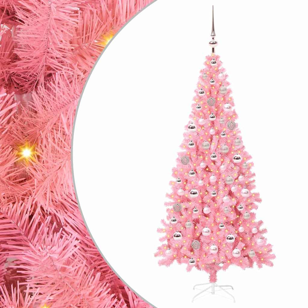 Kalėdų eglutė PINE BOREAL, su 300 LED stovu Rožinė 180 cm.