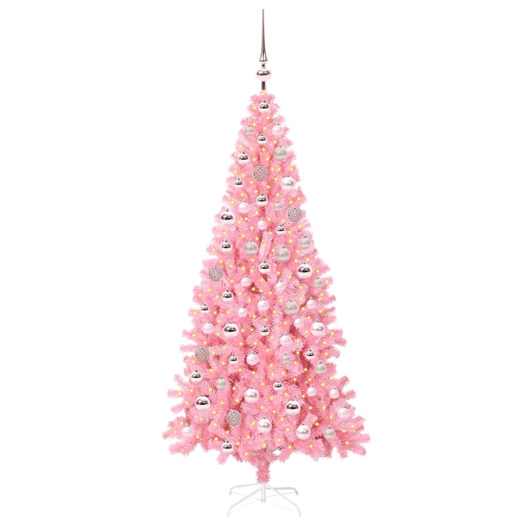 Kalėdų eglutė PINE BOREAL, su 300 LED stovu Rožinė 180 cm.