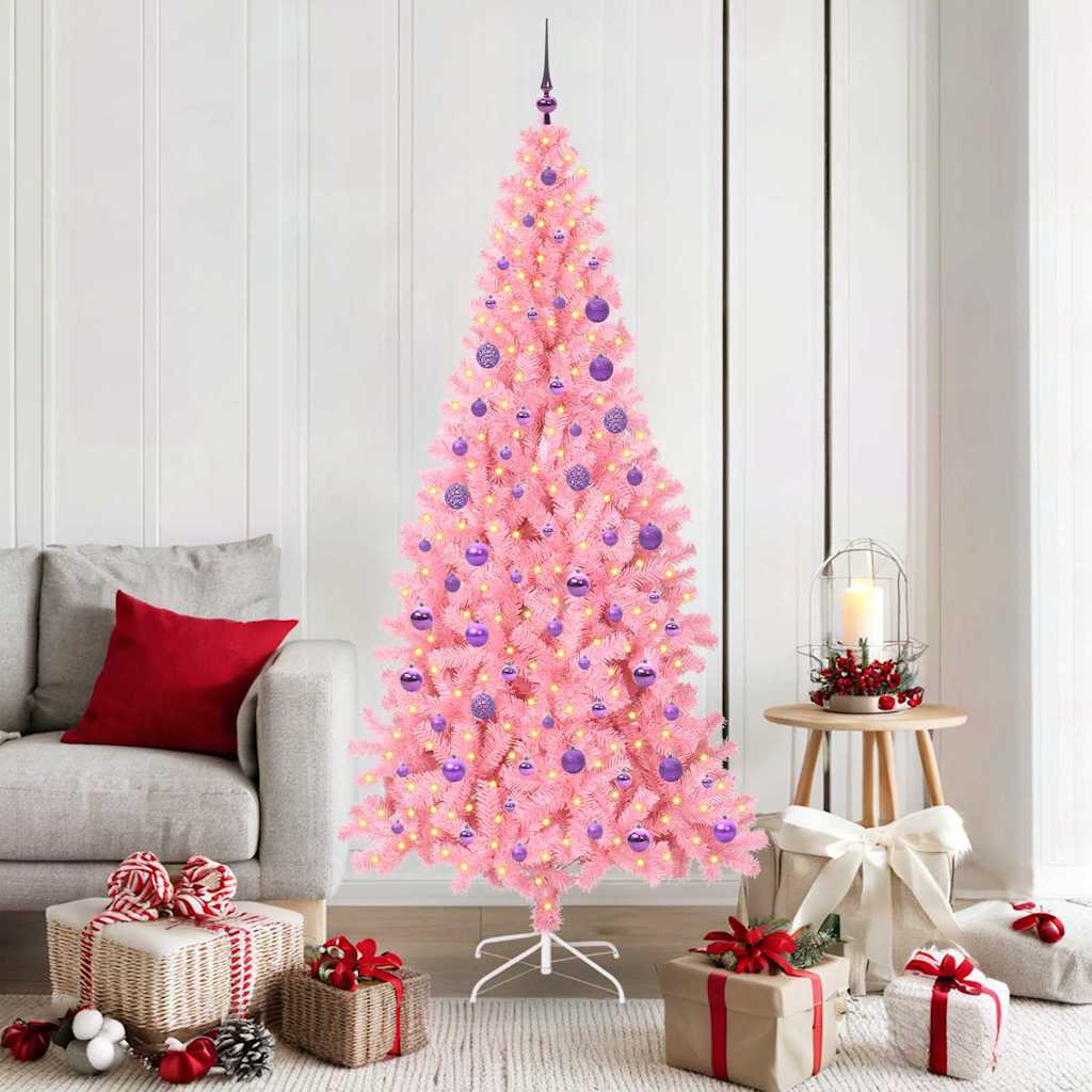 Kalėdų eglutė PINE BOREAL, su 300 LED stovu Rožinė 180 cm.