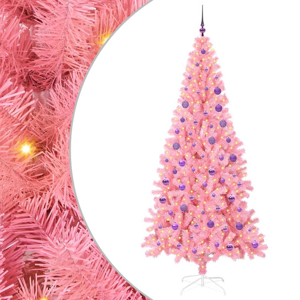 Kalėdų eglutė PINE BOREAL, su 300 LED stovu Rožinė 180 cm.