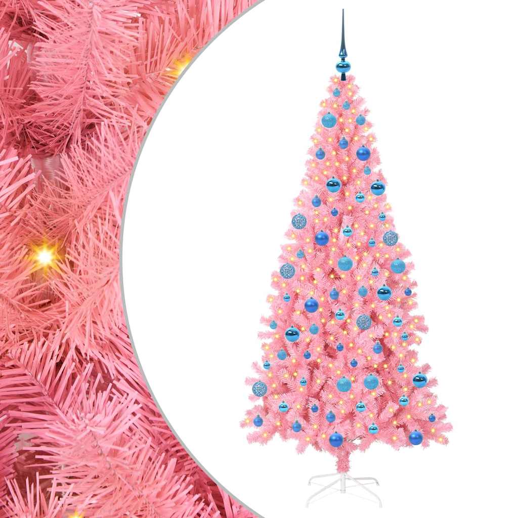 Kalėdų eglutė PINE BOREAL, su 300 LED stovu Rožinė 180 cm.