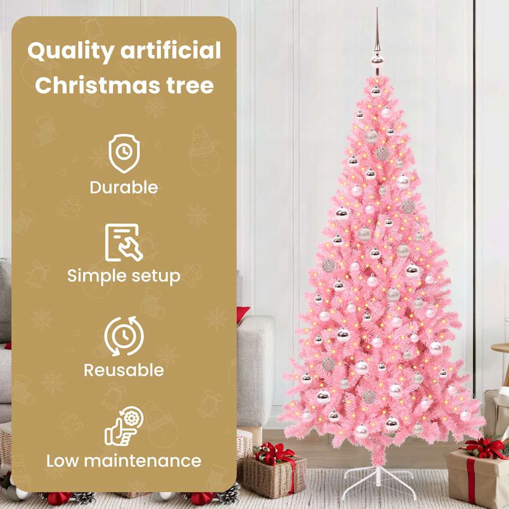 Kalėdų eglutė HORIZON AK, su 300 LED stovu Rožinė 210 cm.