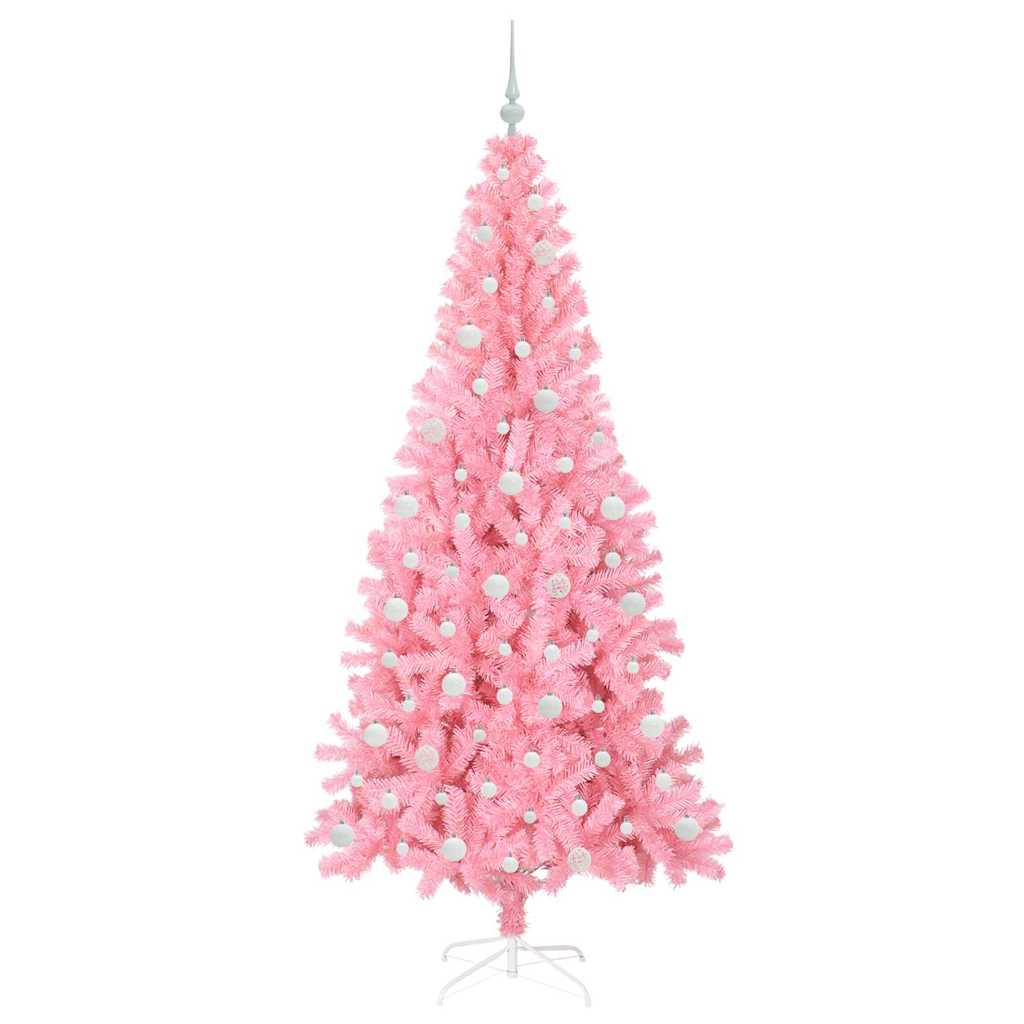 Kalėdų eglutė su 300 LED s stovu Rožinė 210 cm PVC