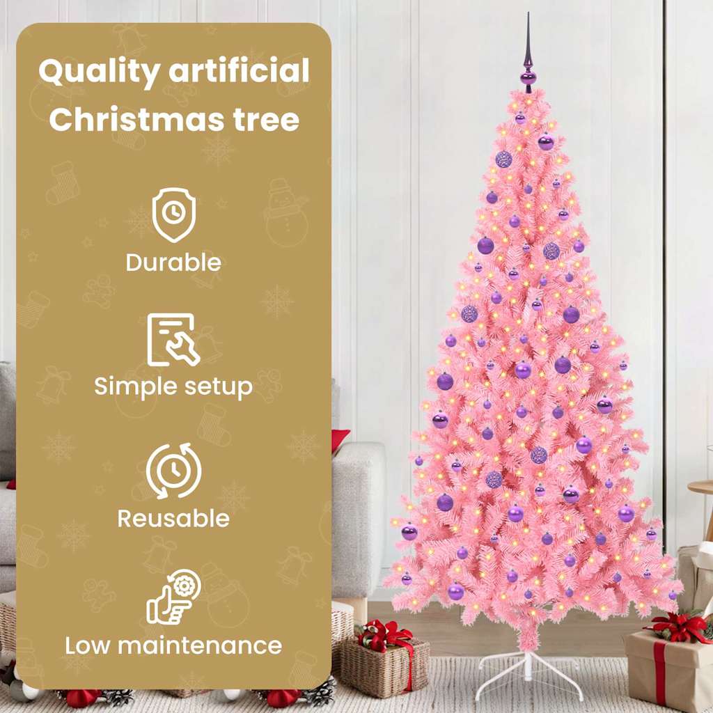 Kalėdų eglutė HORIZON AK, su 300 LED stovu Rožinė 210 cm.