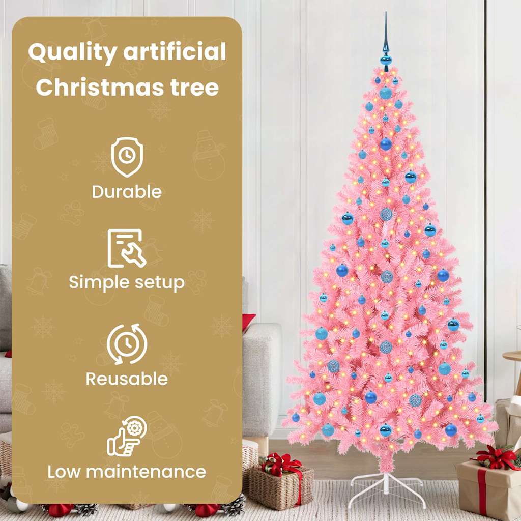 Kalėdų eglutė HORIZON AK, su 300 LED stovu Rožinė 210 cm.