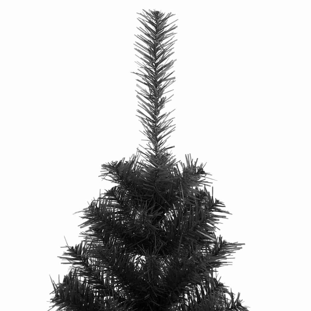 Ziemassvētku eglīte ar 150 LED gaismiņām statīvs Melna 120 cm PVC