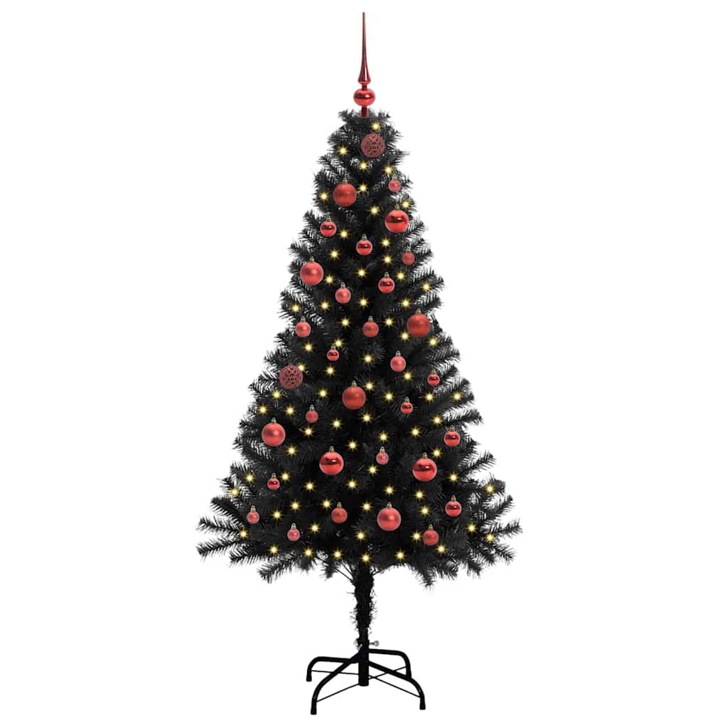 Kalėdų eglutė FROST AK, su 150 LED stovu Juoda 150 cm.