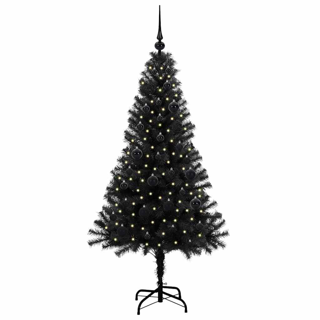 Kalėdų eglutė FROST AK, su 150 LED stovu Juoda 150 cm.