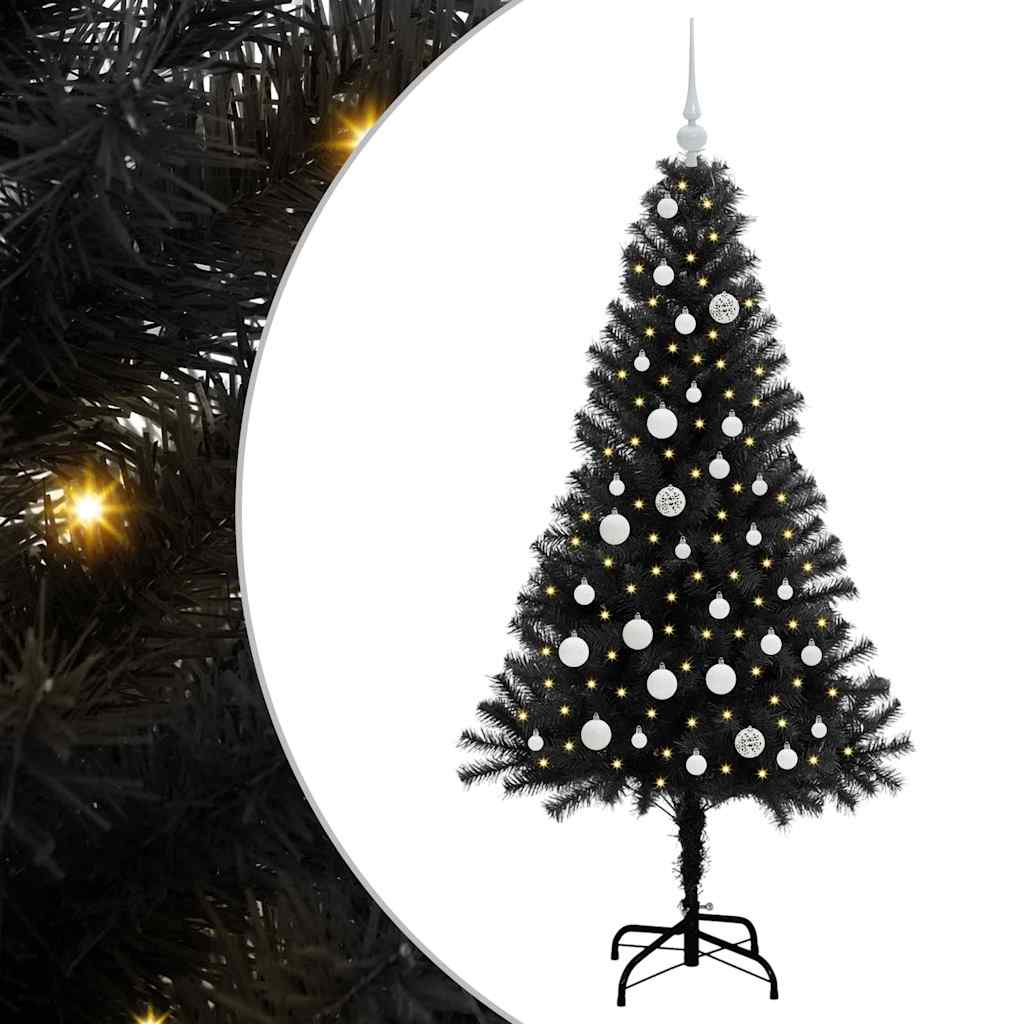 Kalėdų eglutė FROST AK, su 150 LED stovu Juoda 150 cm.