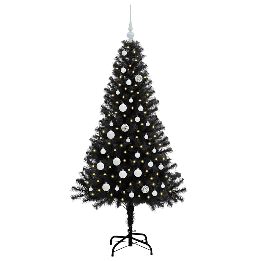 Kalėdų eglutė FROST AK, su 150 LED stovu Juoda 150 cm.