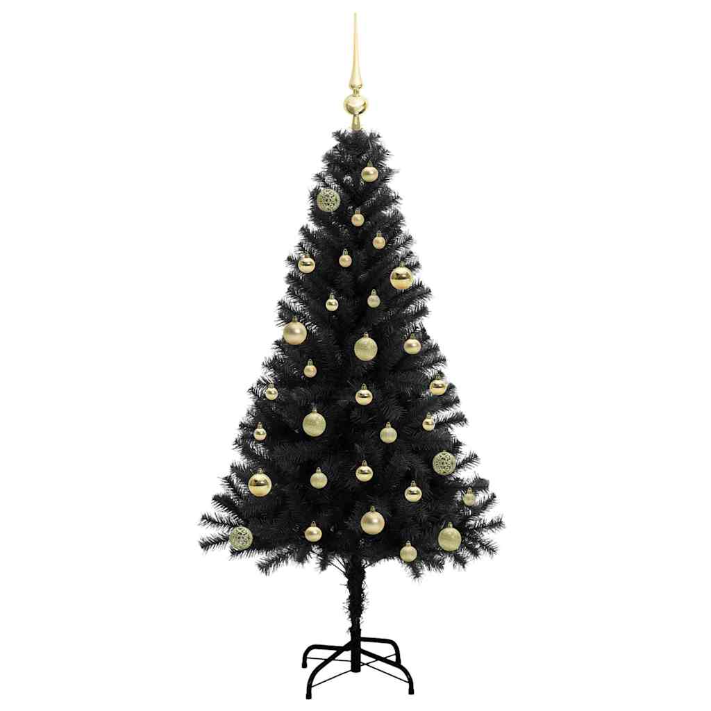 Ziemassvētku eglīte FROST AK, ar 150 LED statīvu Melna 150 cm.