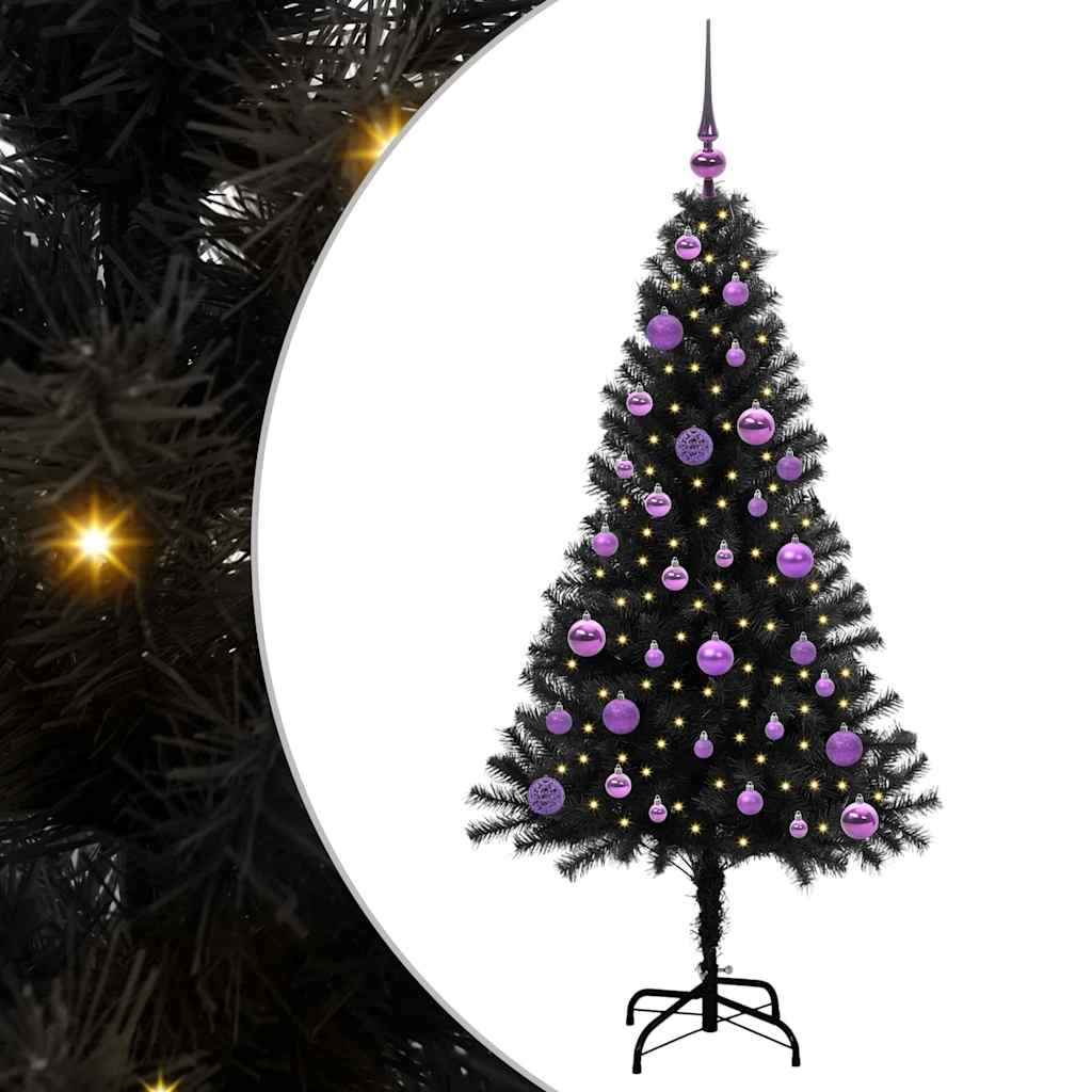 Kalėdų eglutė FROST AK, su 150 LED stovu Juoda 150 cm.