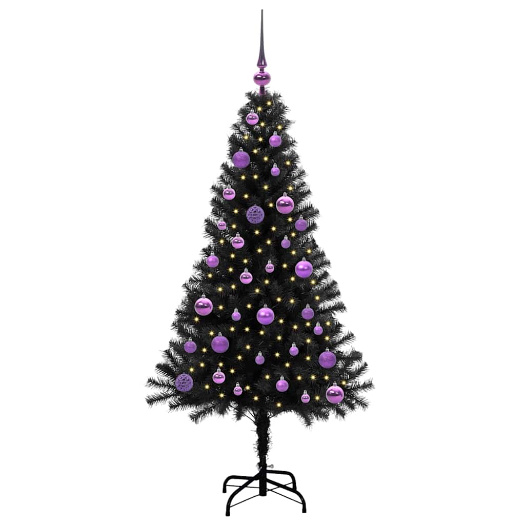 Kalėdų eglutė FROST AK, su 150 LED stovu Juoda 150 cm.