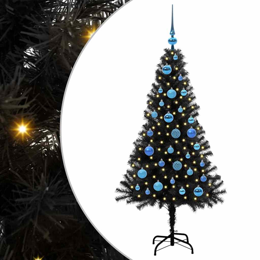 Kalėdų eglutė FROST AK, su 150 LED stovu Juoda 150 cm.