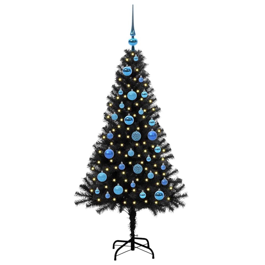 Kalėdų eglutė FROST AK, su 150 LED stovu Juoda 150 cm.