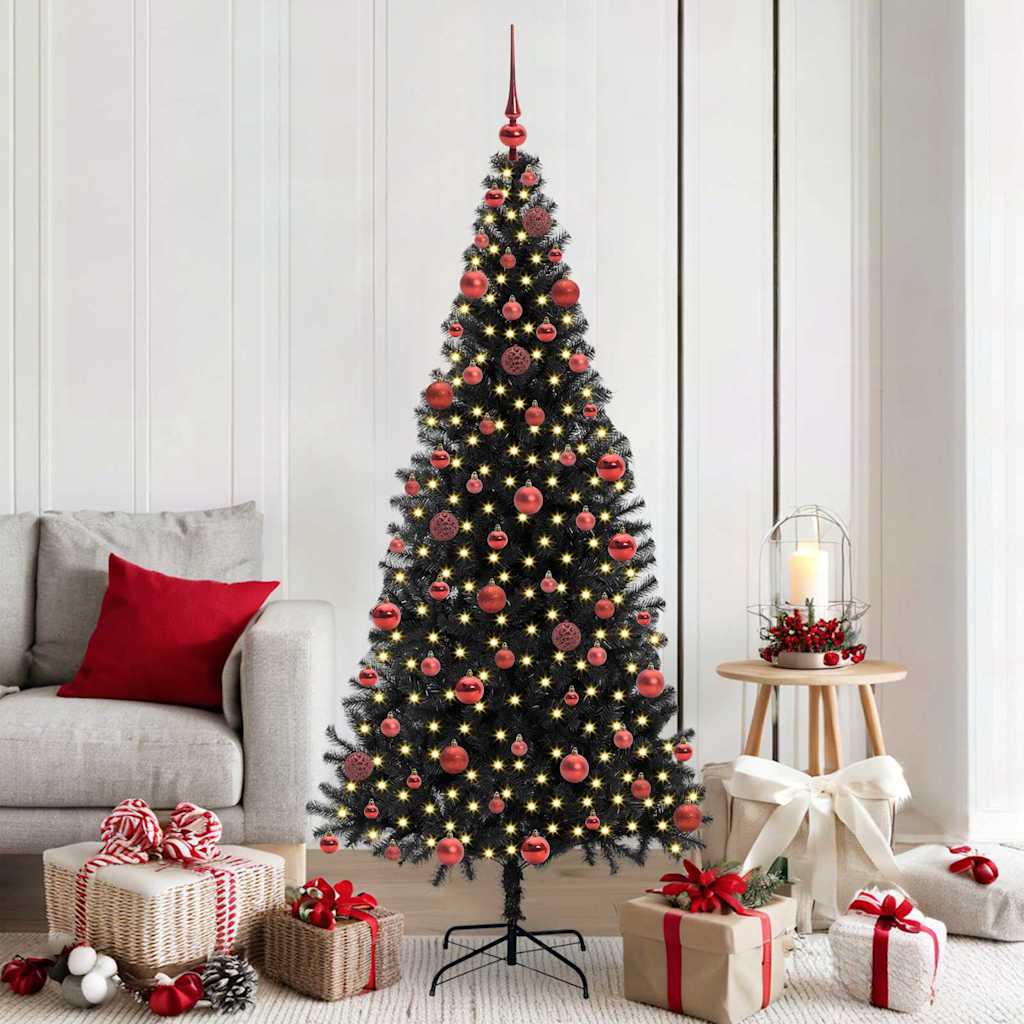 Kalėdų eglutė CRYSTAL BLOOM, su 300 LED stovu Juoda 180 cm.