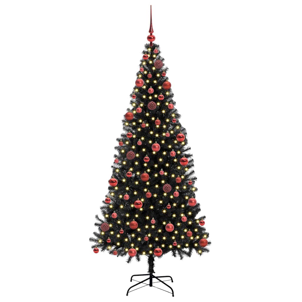 Kalėdų eglutė CRYSTAL BLOOM, su 300 LED stovu Juoda 180 cm.