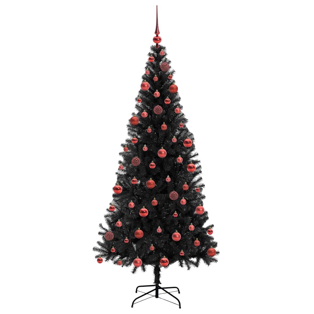Kalėdų eglutė CRYSTAL BLOOM, su 300 LED stovu Juoda 180 cm.