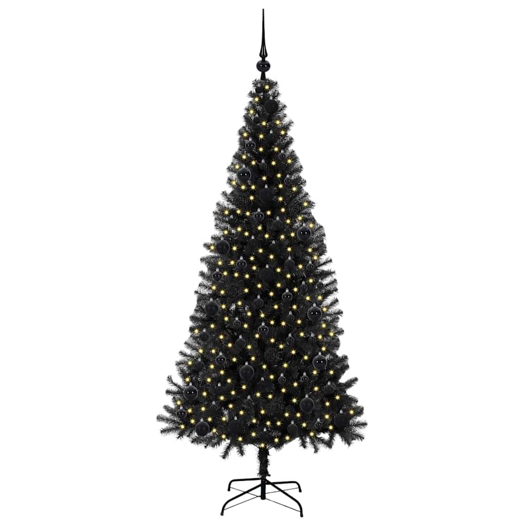 Kalėdų eglutė CRYSTAL BLOOM, su 300 LED stovu Juoda 180 cm.