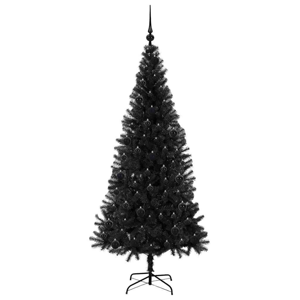 Kalėdų eglutė CRYSTAL BLOOM, su 300 LED stovu Juoda 180 cm.