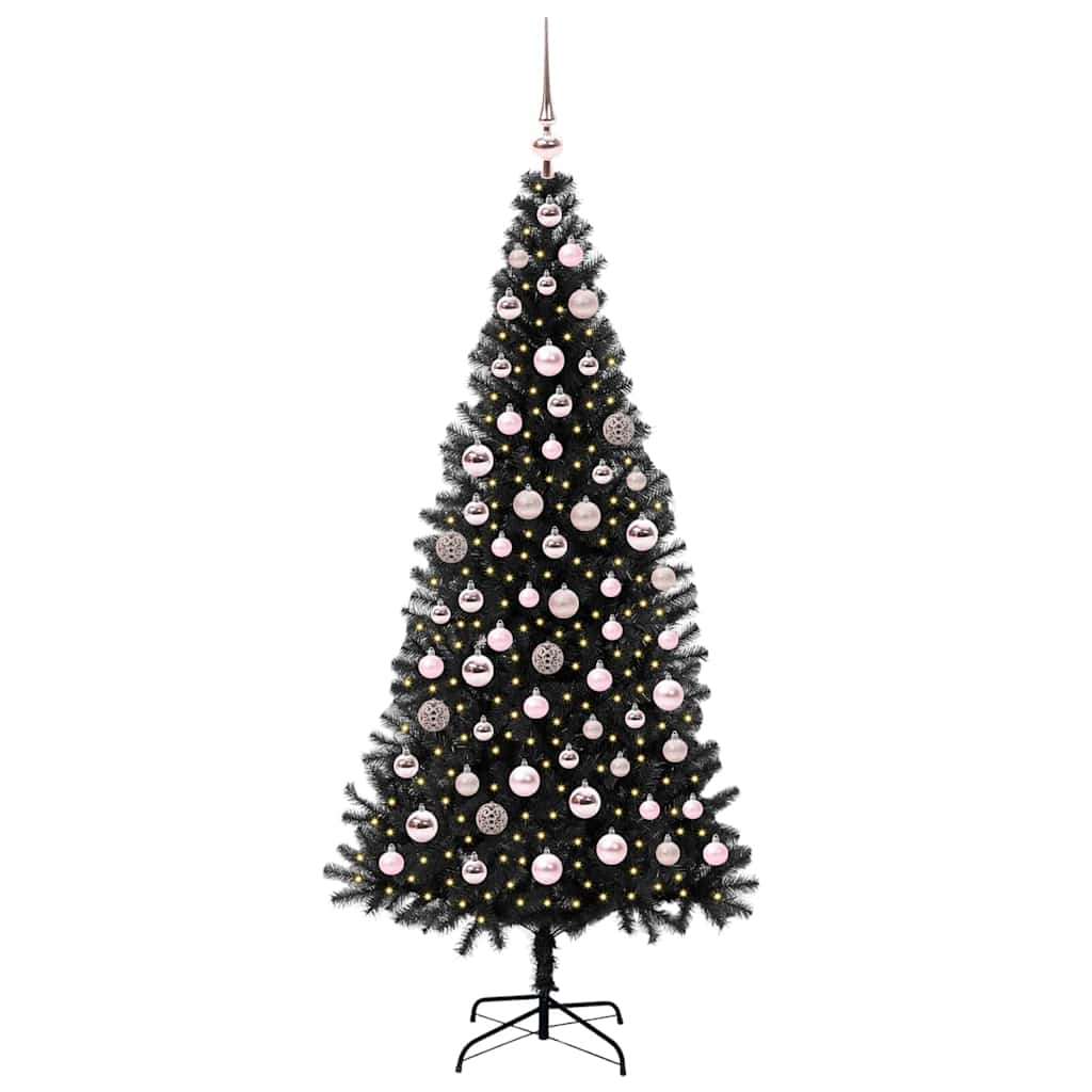 Kalėdų eglutė CRYSTAL BLOOM, su 300 LED stovu Juoda 180 cm.