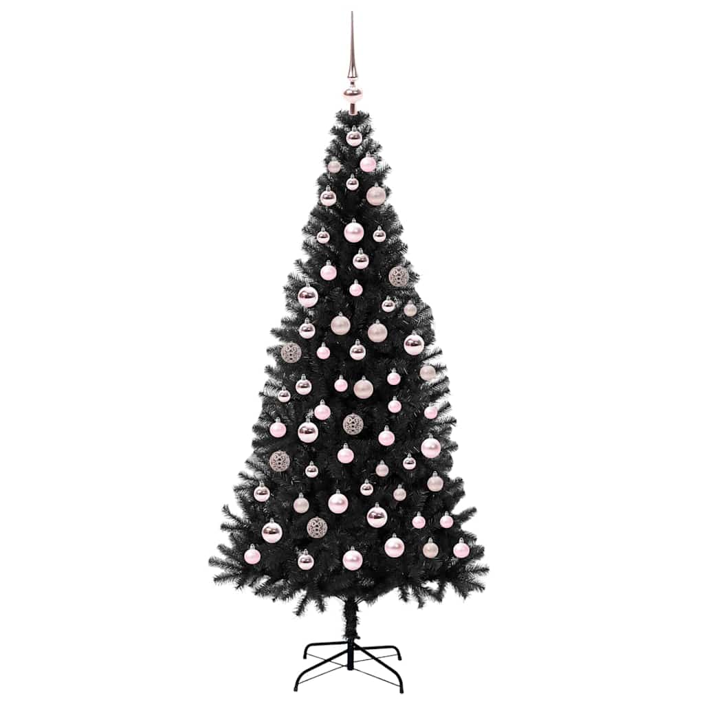 Kalėdų eglutė CRYSTAL BLOOM, su 300 LED stovu Juoda 180 cm.