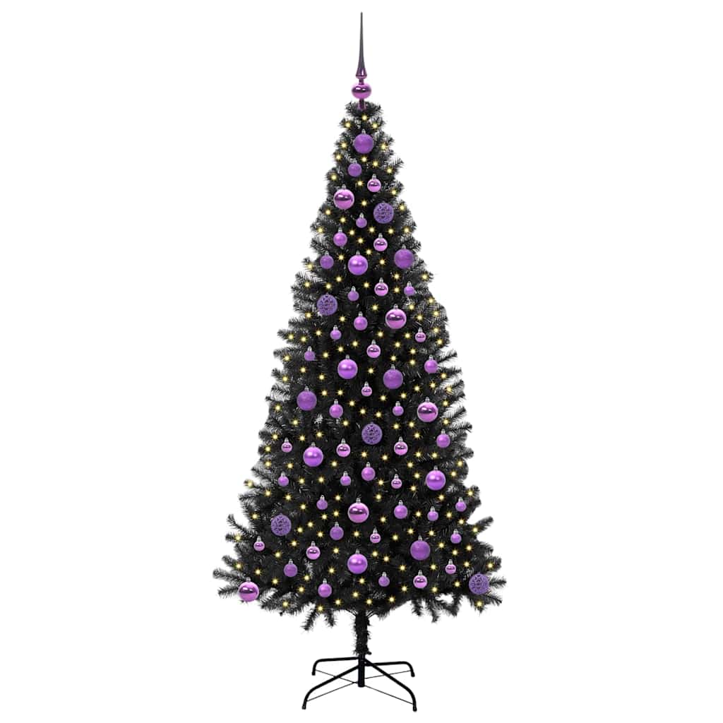 Kalėdų eglutė CRYSTAL BLOOM, su 300 LED stovu Juoda 180 cm.