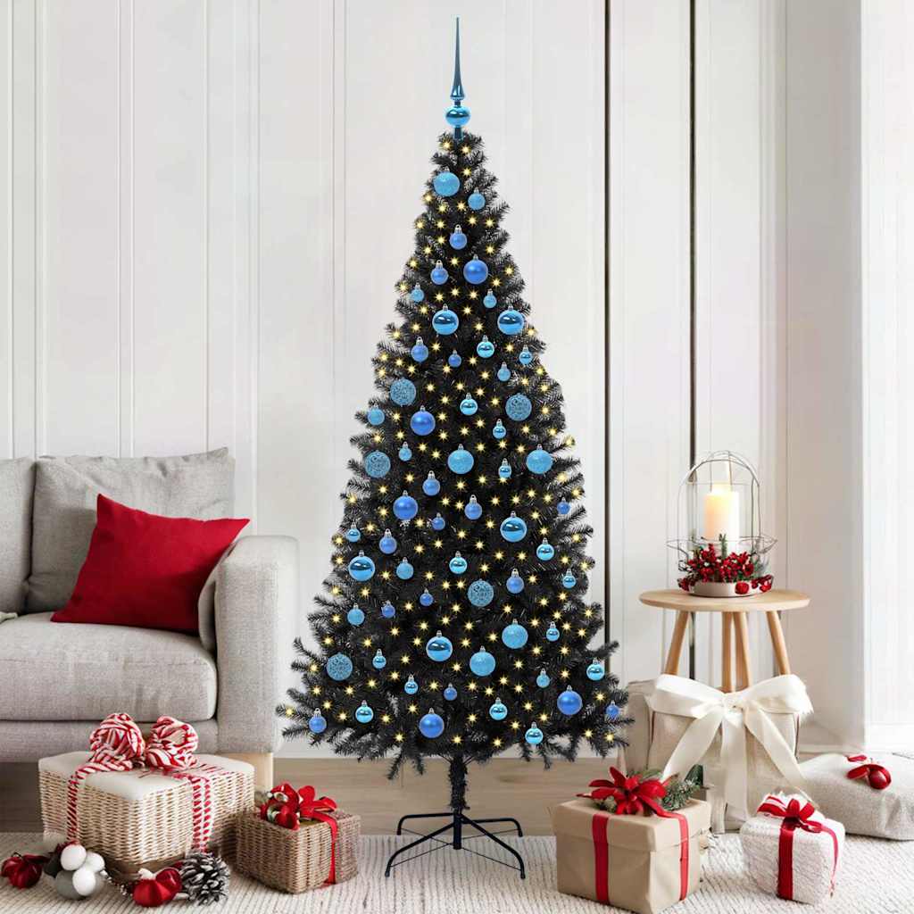 Christmas tree CRYSTAL BLOOM, with 300 LED stand Black 180 cm.