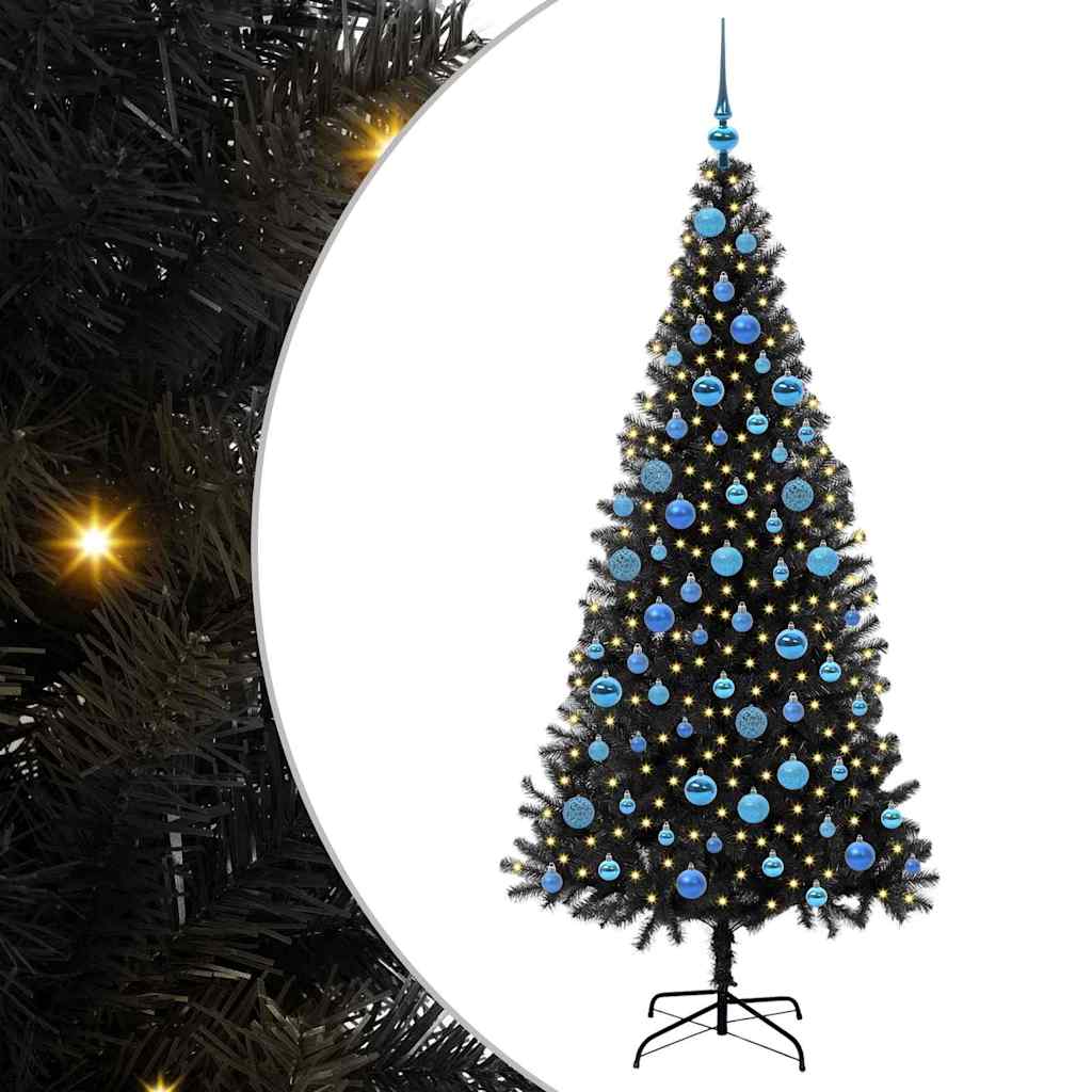 Christmas tree CRYSTAL BLOOM, with 300 LED stand Black 180 cm.