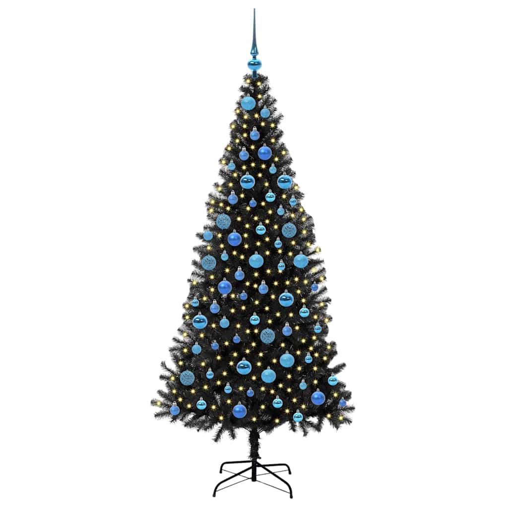 Christmas tree CRYSTAL BLOOM, with 300 LED stand Black 180 cm.