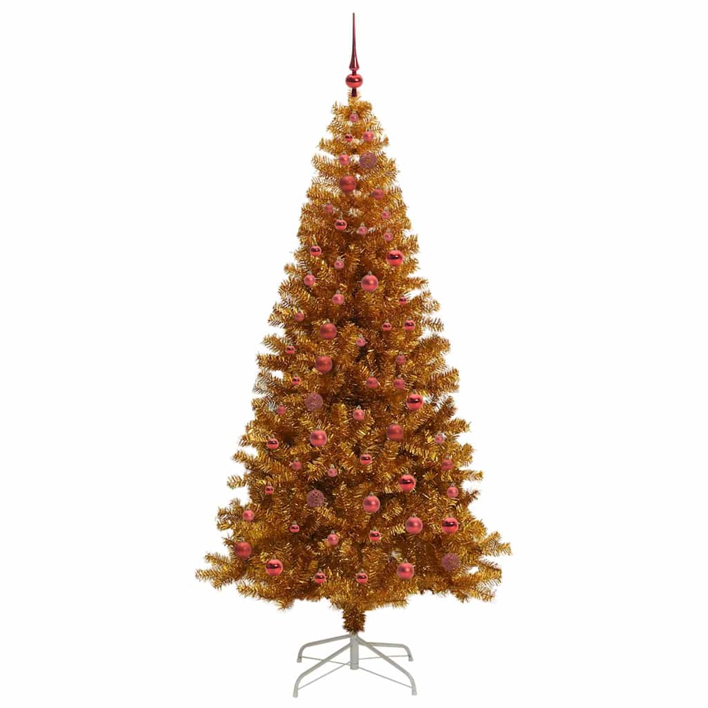 Kalėdų eglutė su LED lemputėmis Auksinė 210 cm PET ir plienas