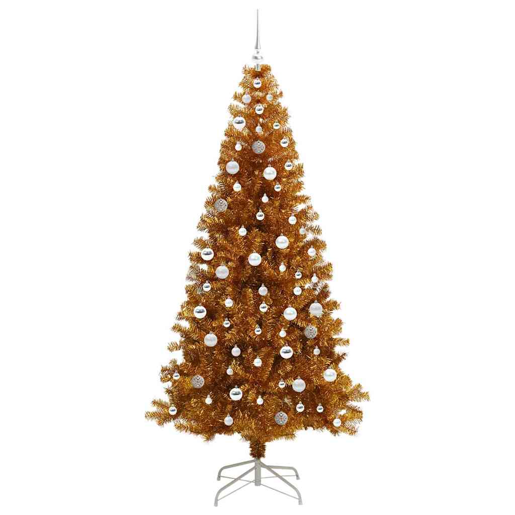Kalėdų eglutė su LED lemputėmis Auksinė 210 cm PET ir plienas