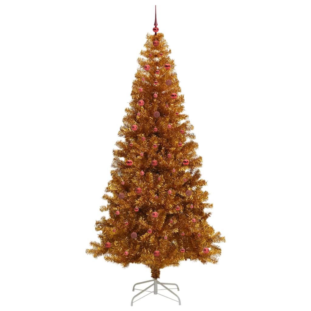 Kalėdų eglutė su LED lemputėmis Auksinė 240 cm PET ir plienas